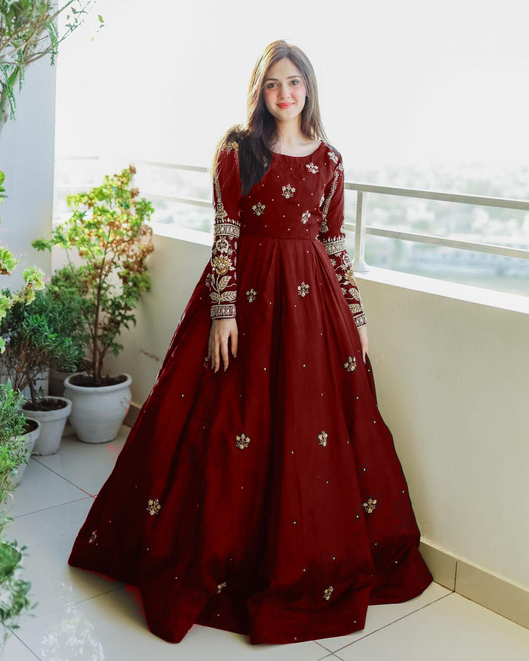 EMBRODERY BOTI MAXI WITH TROUSER