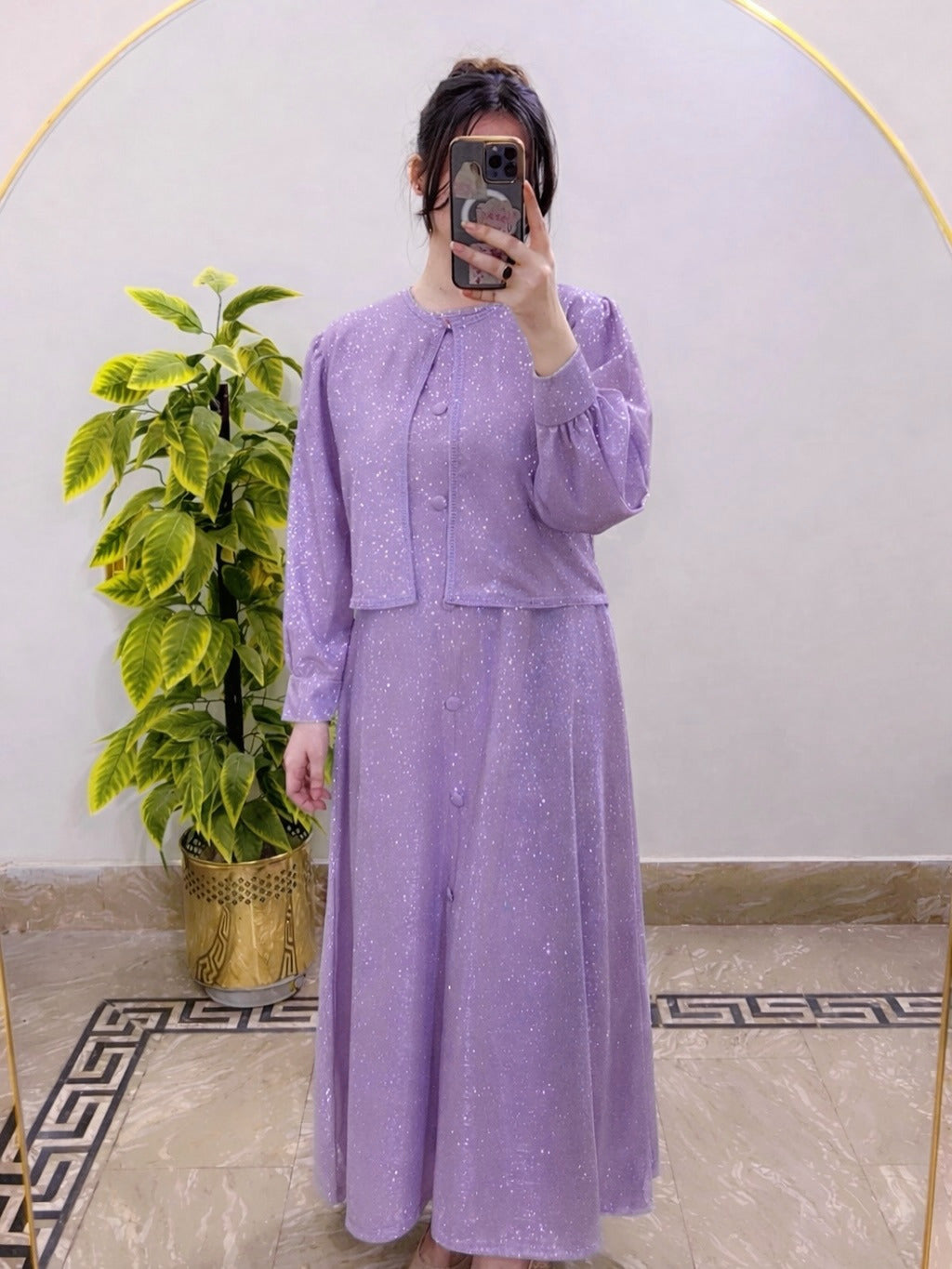 Moonlight Glitter Jacket with Maxi