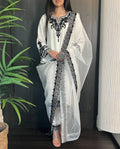 Elegant White Embroidered Formal Wedding 3-Pieces